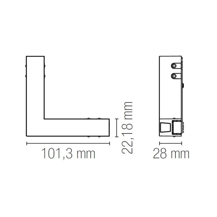 ConnettorI angolarI 48V compatibile con tutti i modelli binari Davinci finitura nera