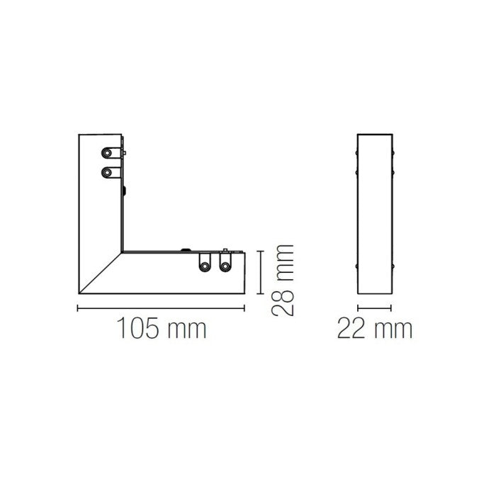 ConnettorI angolarI 48V compatibile con tutti i modelli binari Davinci finitura nera