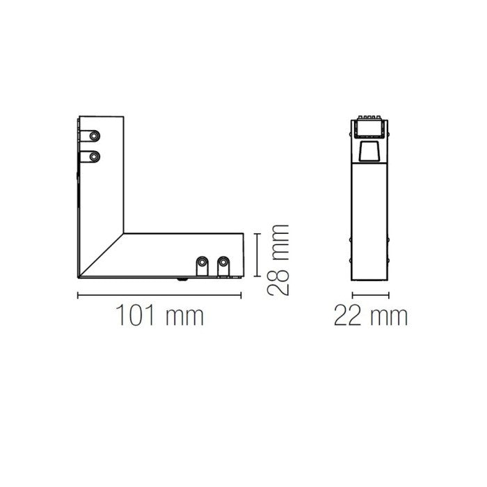 ConnettorI angolarI 48V compatibile con tutti i modelli binari Davinci finitura nera