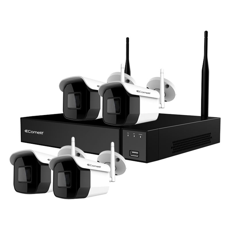 KIT Videosorveglianza Comelit WI-FI NVR 4 canali e 4 bullet WIKIT004S02NB