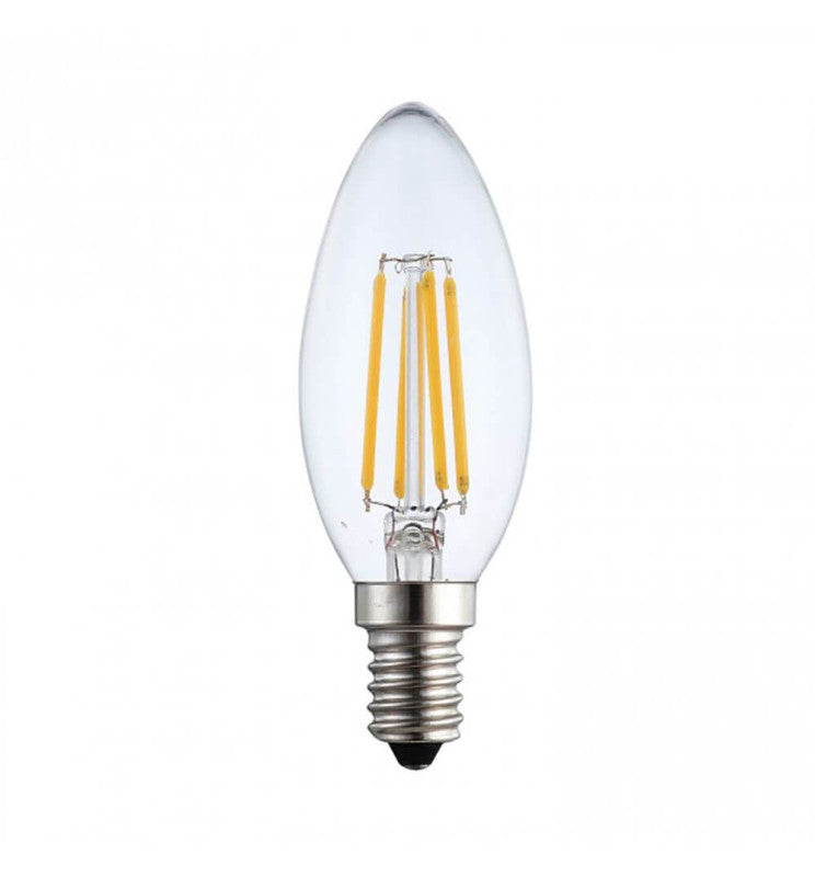 Lampadina LED filamento attacco E14 candela dimmerabile 4W 400 lumen luce natura 4000°k 230V