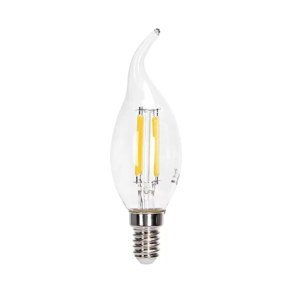 Lampadina LED filamento attacco E14 colpo di vento soffio 6W 806 lumen resa 62W 230V