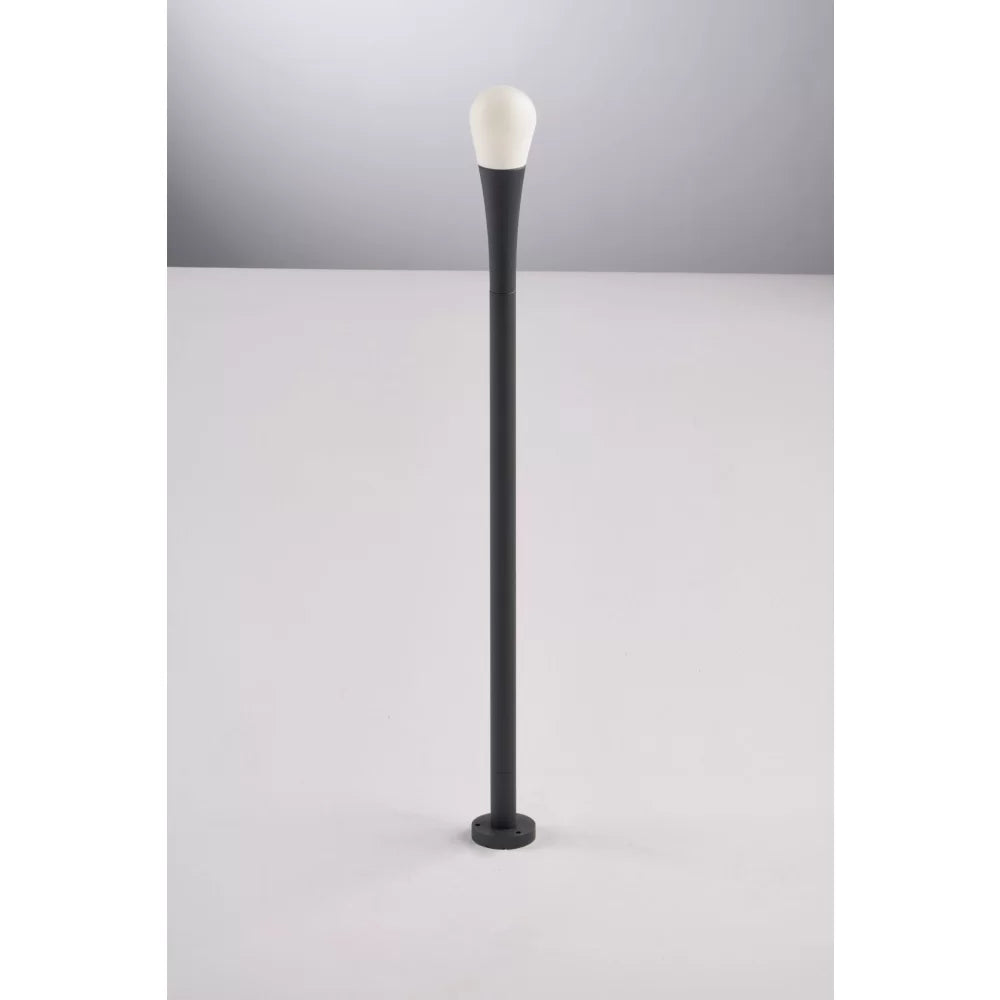 Palo per esterno IP65 in alluminio antracite diffusore policarbonato con picchetto lampada 1XG9 non inclusa varie misure DROP