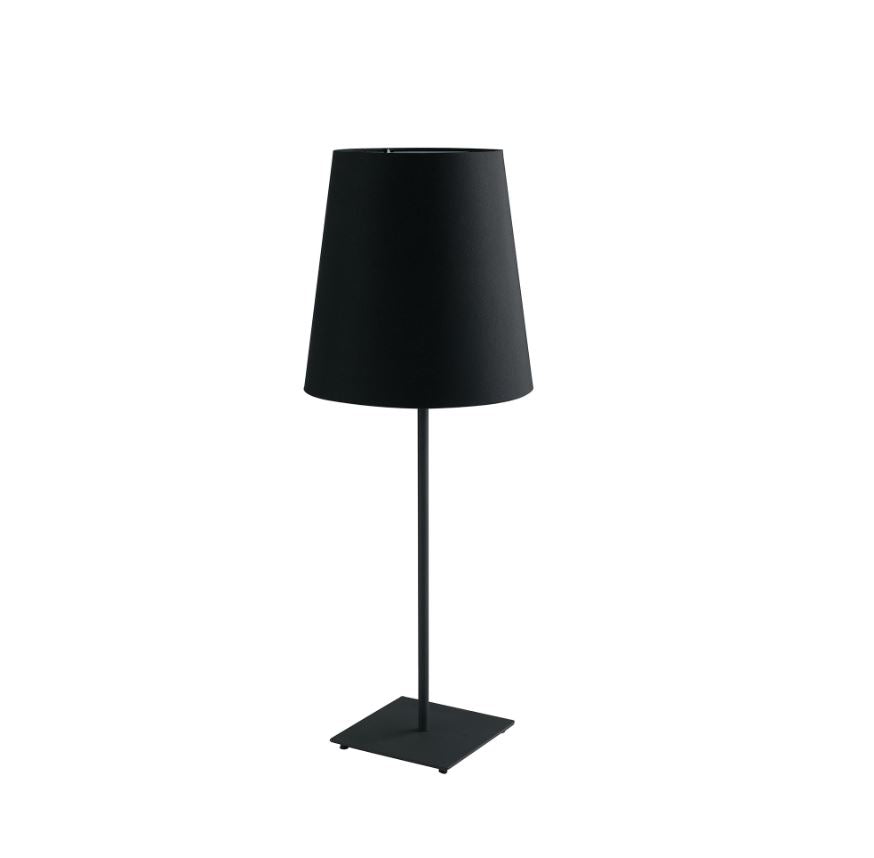 Lampada da tavolo in metallo con paralume in tessuto bianco-nero-grigio 1XE27 non incl. ELVIS