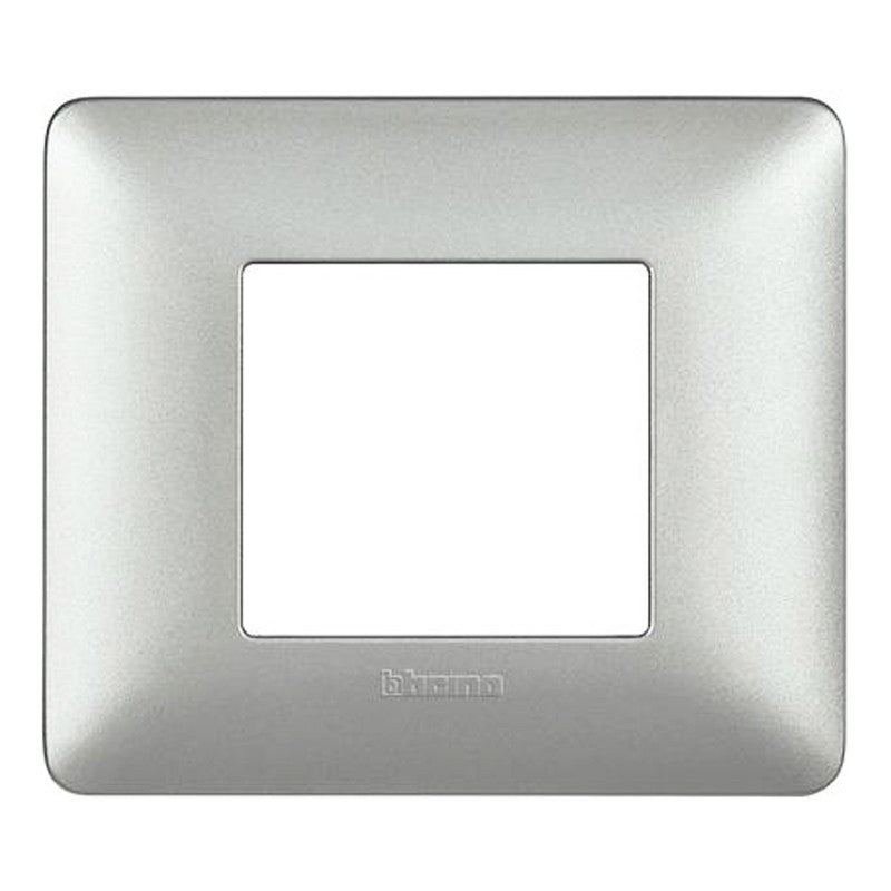 Placca Bticino Matix 2 moduli silver AM4802MSL