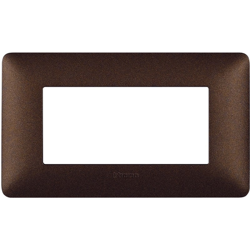 Placca Bticino Matix 4 moduli marrone caffè AM4804TGG