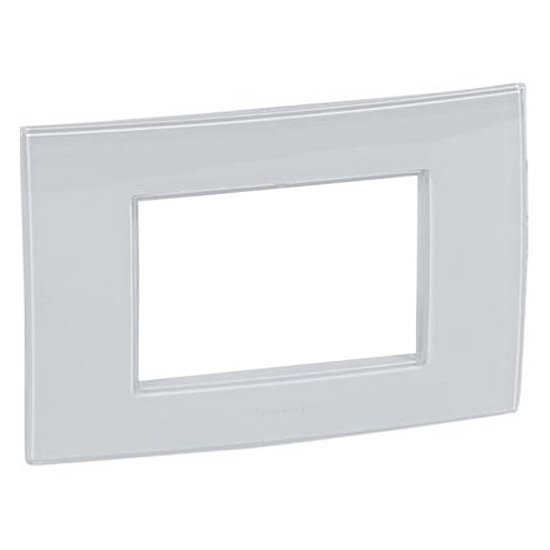 Placca Legrand Vela quadra grigio acqua 3 moduli 685721