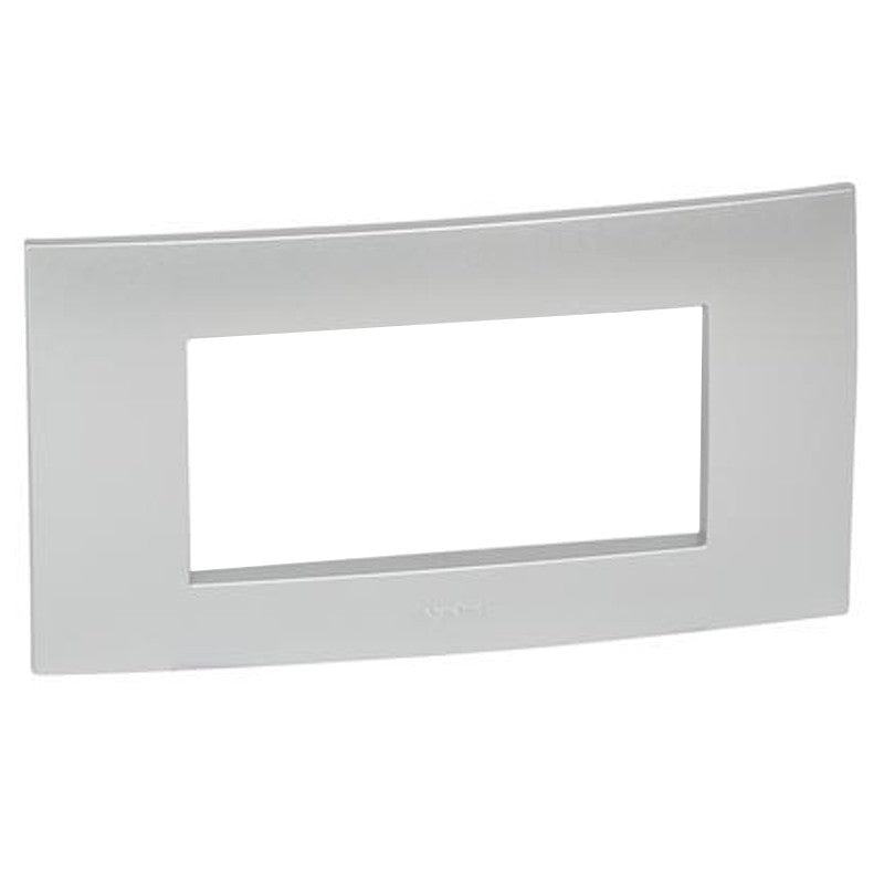 Placca Legrand Vela quadra grigio metallizzato 4 moduli 685747