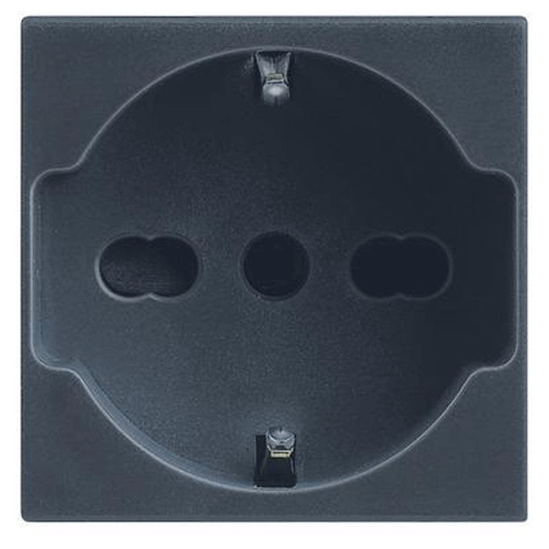 Presa schuko Legrand Vela antracite 10/16A bipasso 2 moduli 682777