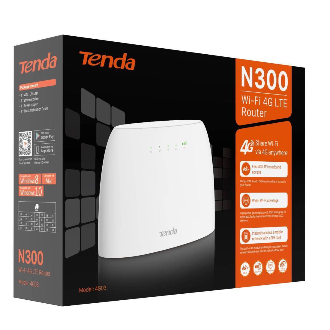 Router Wireless 4G03 N300 3G/4G 300Mbps LTE TENDA