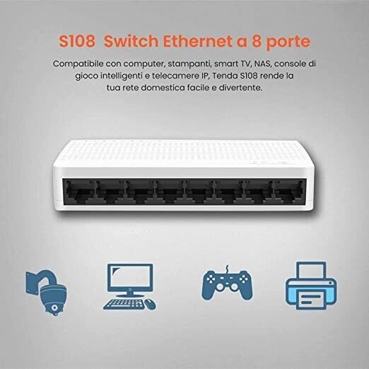 Switch SOHO S108 LAN con 8 Porte autoregolanti TENDA