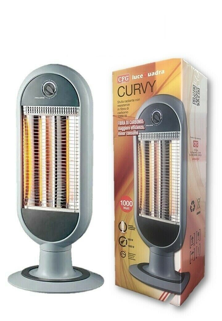 CURVY - STUFA IN FIBRA CARBONIO 1000W  GFG ER017