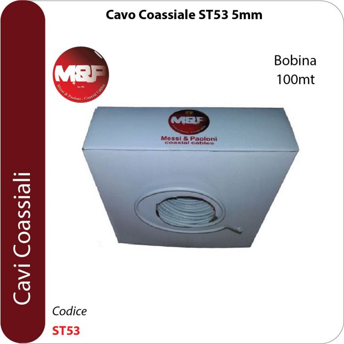 Cavo coassiale ST53 5mm 100 metri classe A-Messi e Paoloni ST53/A